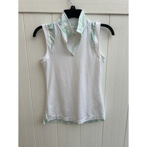 Maggie Lane Womens Sleeveless Golf Polo White XS